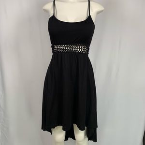 Black Midi Dress with Crochet Waist Size Medium
